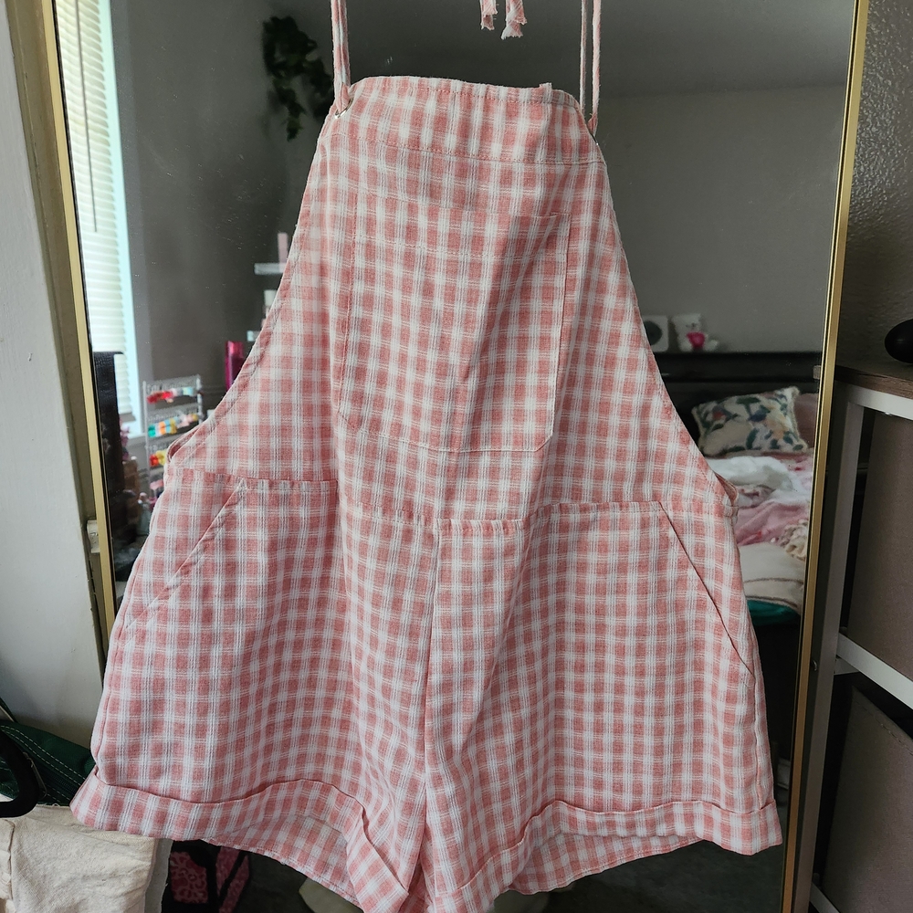 O. Vianca Pink Gingham Romper